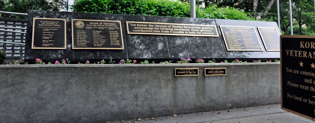 Engraved wall for Korean Veterans